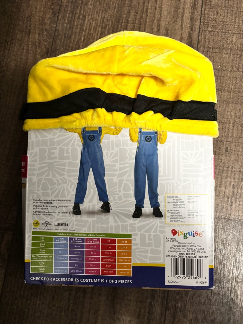 Minions "Bob" Infant Halloween Costume Sz 12-18 Months Despicable Me NEW - Picture 3 of 4